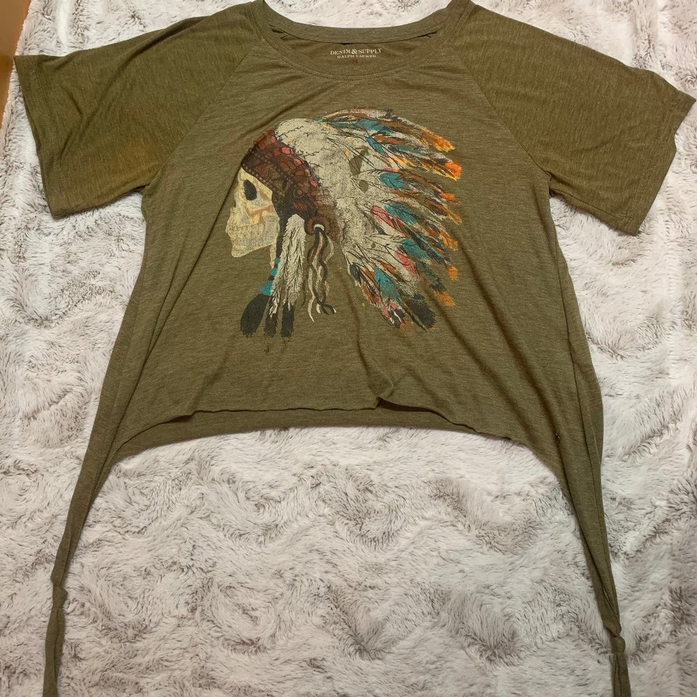 Denim & Supply Ralph Lauren Indian Skull Tie Shirt